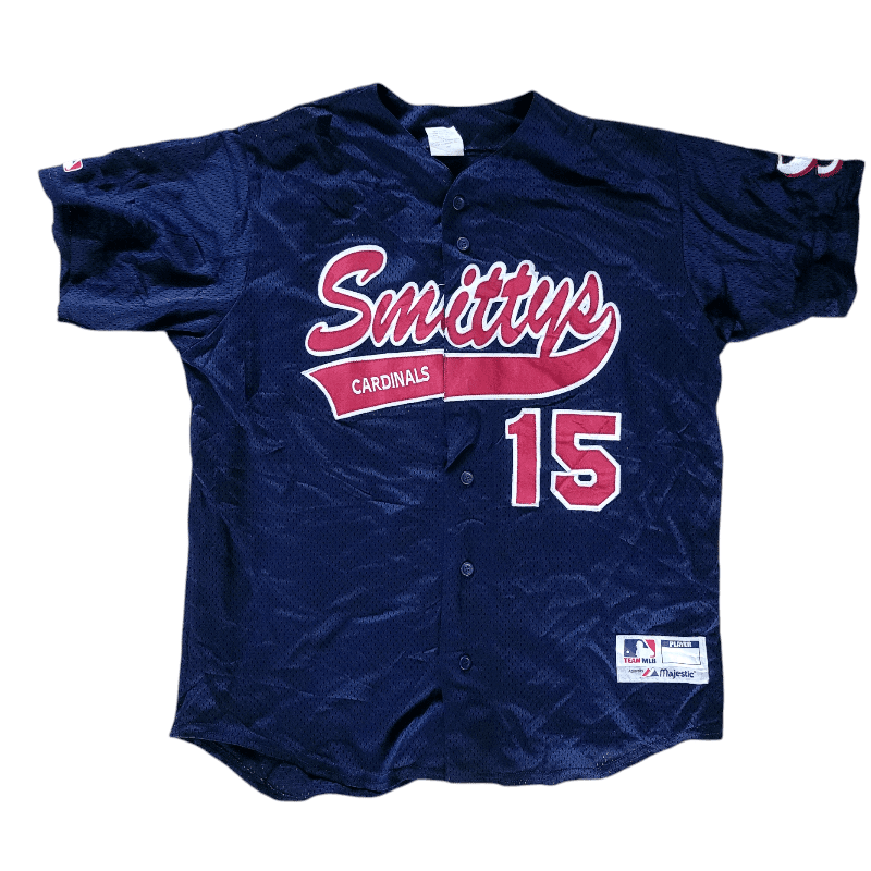 Vintage Smitty's Cardinals Jersey - Majestic MLB Team Apparel, Size Large, USA Made - USASTARFASHION