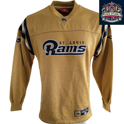 Vintage St. Louis Rams Sweatshirt NFL Size M Blue and Gold Logo Authentic Merchandise - USASTARFASHION