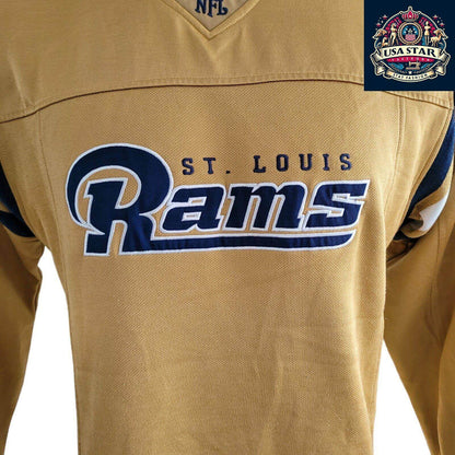 Vintage St. Louis Rams Sweatshirt NFL Size M Blue and Gold Logo Authentic Merchandise - USASTARFASHION