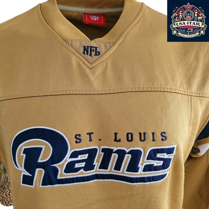 Vintage St. Louis Rams Sweatshirt NFL Size M Blue and Gold Logo Authentic Merchandise - USASTARFASHION