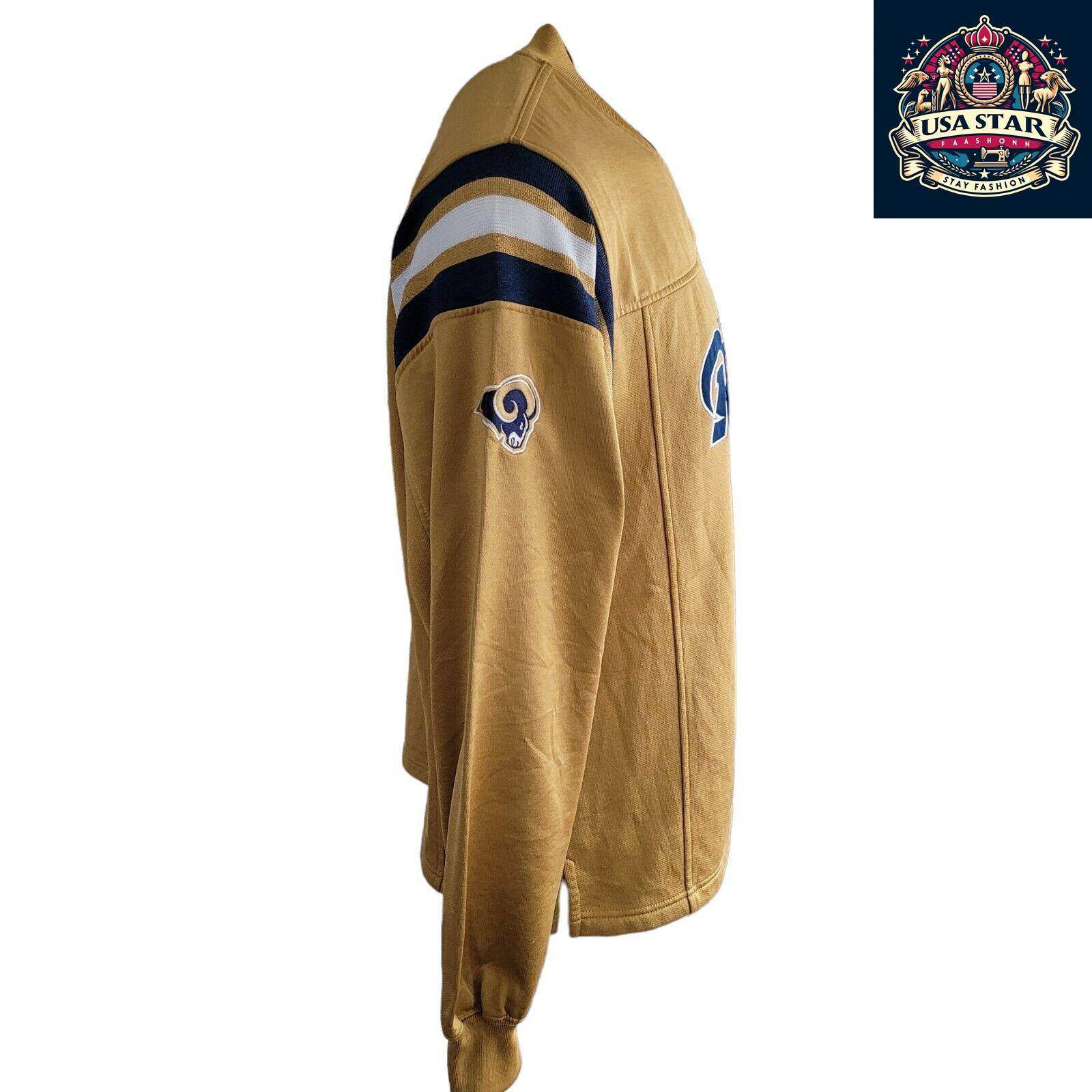 Vintage St. Louis Rams Sweatshirt NFL Size M Blue and Gold Logo Authentic Merchandise - USASTARFASHION