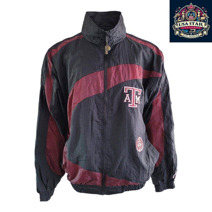 VINTAGE Texas A&M Aggies Jacket Men XL Black Pro Player Track Jacket 90s... - USASTARFASHION