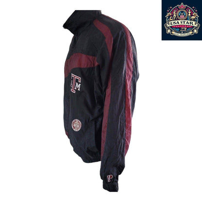 VINTAGE Texas A&M Aggies Jacket Men XL Black Pro Player Track Jacket 90s... - USASTARFASHION