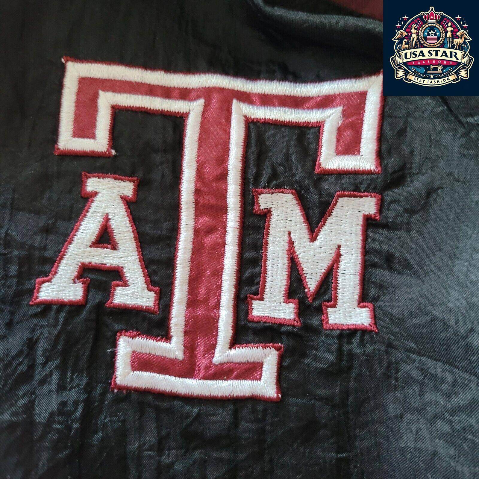VINTAGE Texas A&M Aggies Jacket Men XL Black Pro Player Track Jacket 90s... - USASTARFASHION
