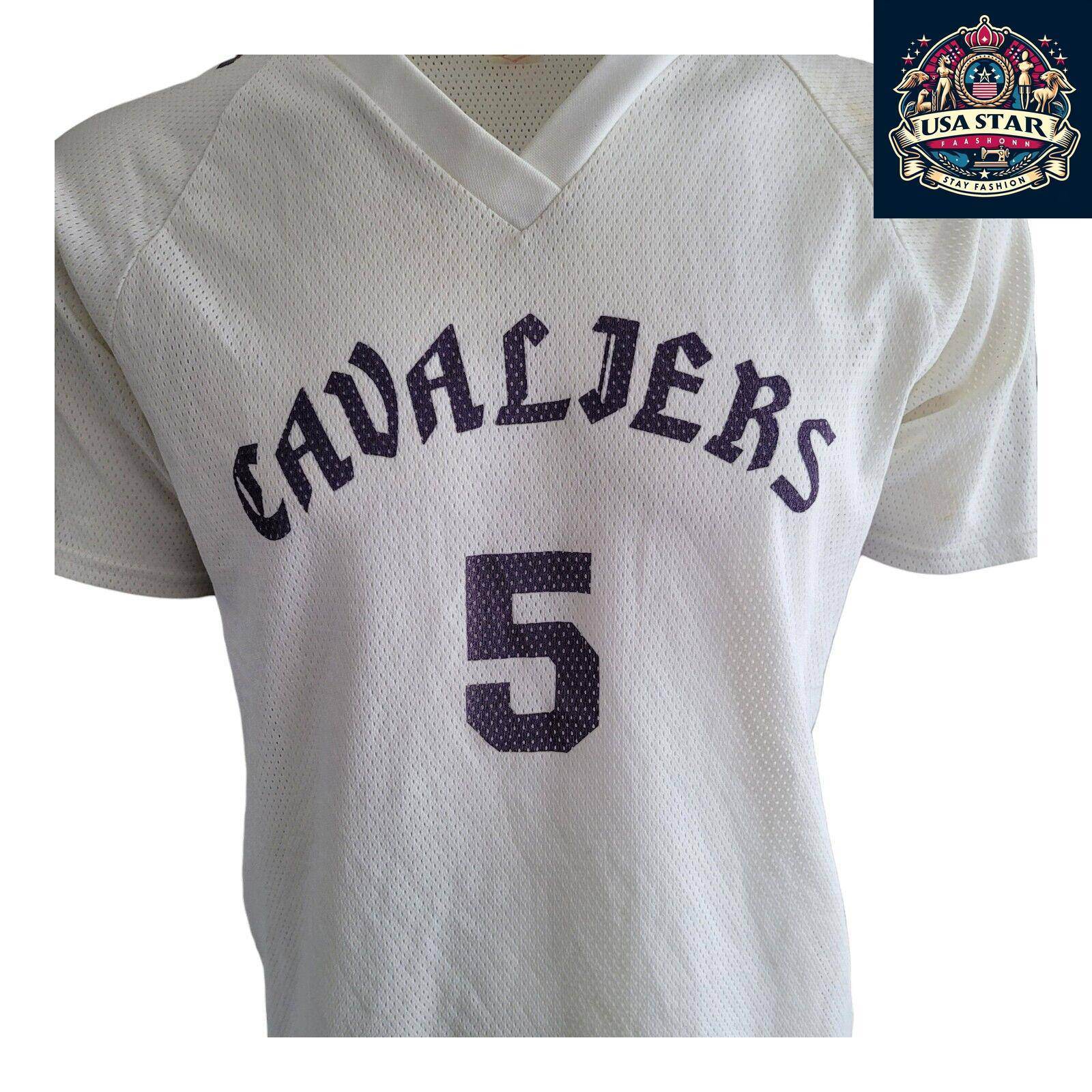 Vintage White Cavaliers Basketball Jersey Adult Size S, Player 5, Mizuno - Quality Sports Apparel - USASTARFASHION