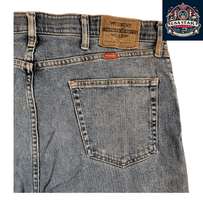 Vintage Wrangler Jeans Men W38, Premium Quality Straight Fit in Classic Blue Denim - USASTARFASHION