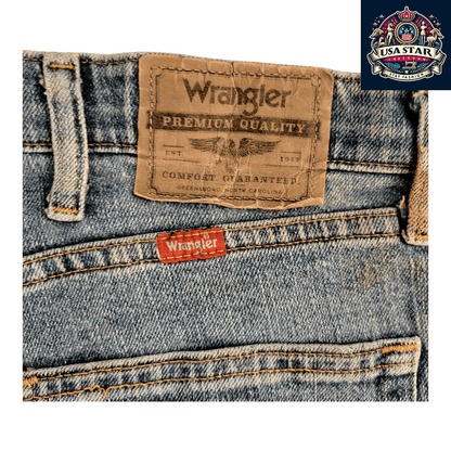 Vintage Wrangler Jeans Men W38, Premium Quality Straight Fit in Classic Blue Denim - USASTARFASHION