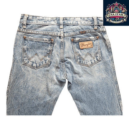 Vintage Wrangler Jeans W28 L30 - Light Blue Straight-Leg Denim for Timeless Style and Comfort - USASTARFASHION