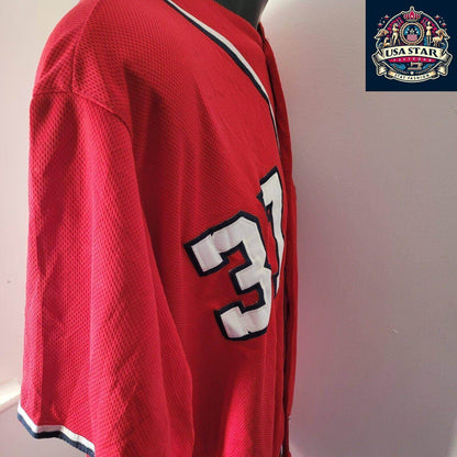 Washington Nationals Baseball Jersey by Majestic STRASBURG  37 Majestic sz 44 - USASTARFASHION