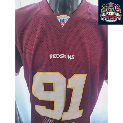 Washington Redskins Jersey - 100% Authentic - Red NFL 91 Kerrigan Reebok USA... - USASTARFASHION