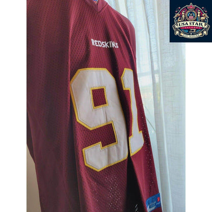 Washington Redskins Jersey - 100% Authentic - Red NFL 91 Kerrigan Reebok USA... - USASTARFASHION