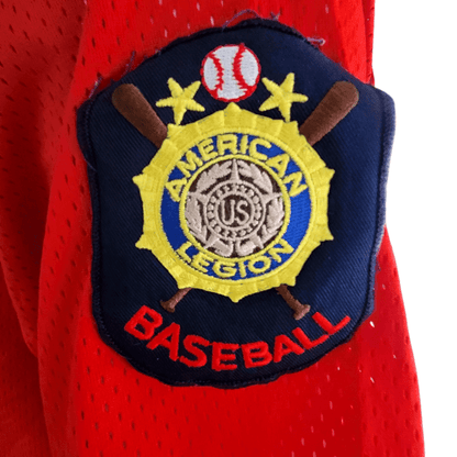 Wilson American Legion Baseball Jersey XL Red Embroidered Patch Made in USA - Vintage Design - USASTARFASHION