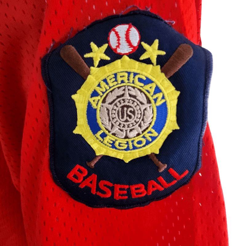 Wilson American Legion Baseball Jersey XL Red Embroidered Patch Made in USA - Vintage Design - USASTARFASHION