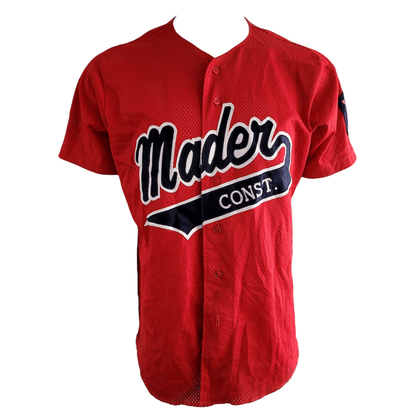 Wilson Baseball Jersey Red Mader Const. Large USA Made, Authentic American Legion Patch - USASTARFASHION