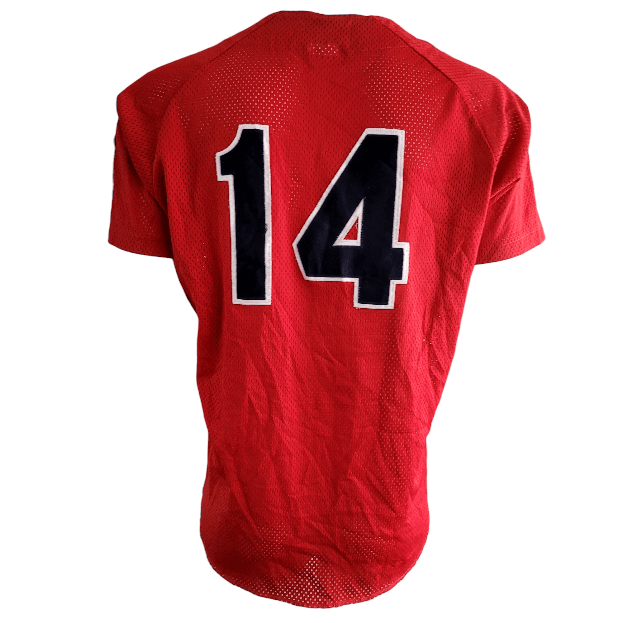 Wilson Baseball Jersey Red Mader Const. Large USA Made, Authentic American Legion Patch - USASTARFASHION