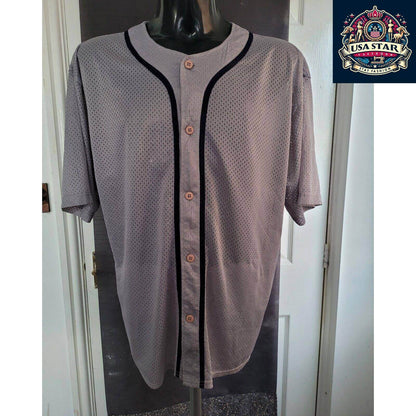 Winlott Baseball T-Shirt Size L - Grey Washington Nationals Jersey with Iconic MLB Logo - USASTARFASHION