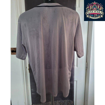 Winlott Baseball T-Shirt Size L - Grey Washington Nationals Jersey with Iconic MLB Logo - USASTARFASHION