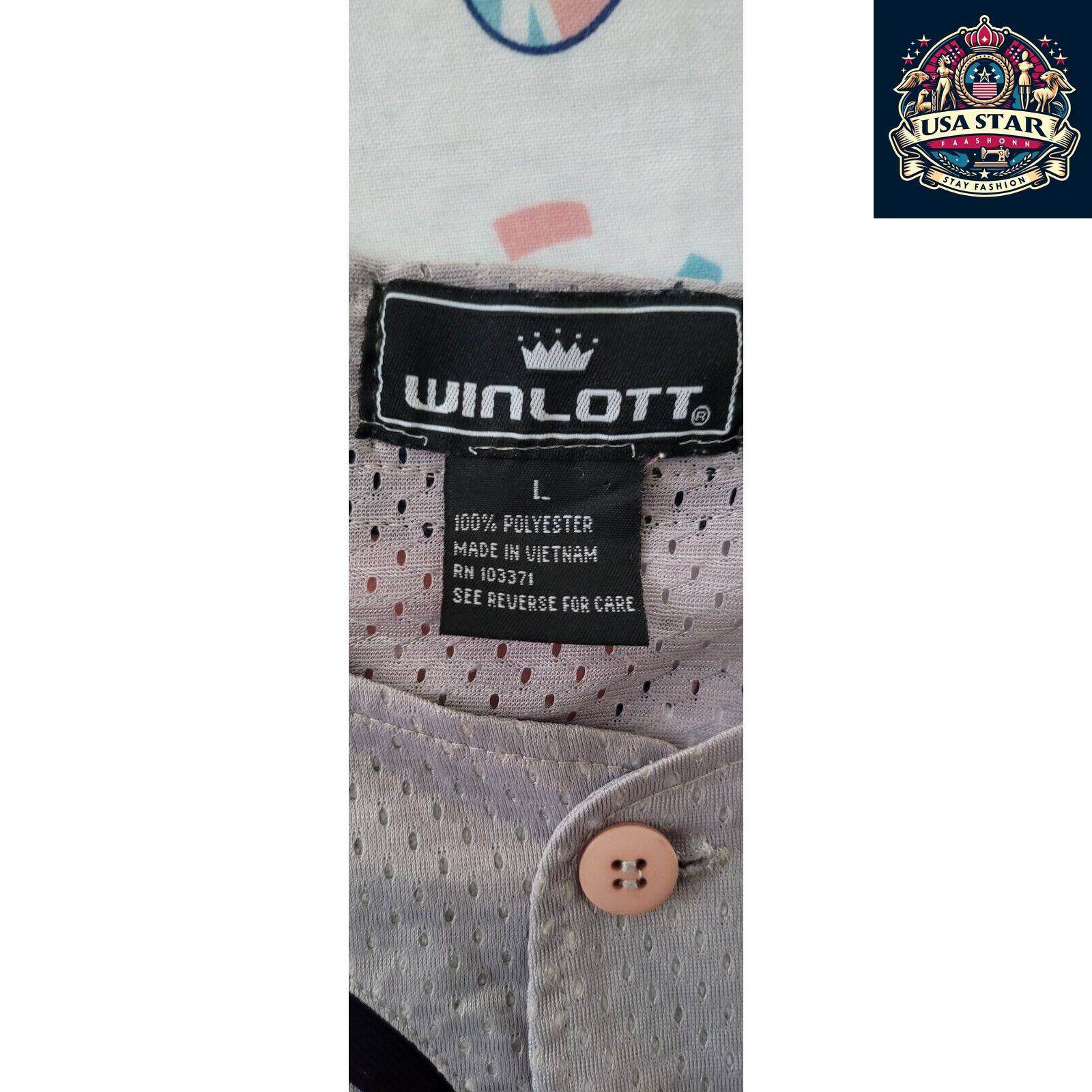 Winlott Baseball T-Shirt Size L - Grey Washington Nationals Jersey with Iconic MLB Logo - USASTARFASHION
