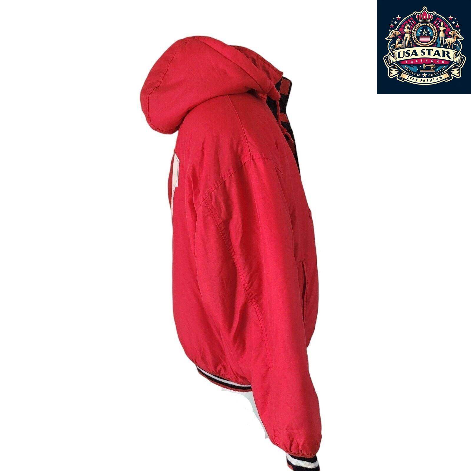 Wisconsin Badgers NHL Puffa Jacket Red Starter Vintage Adult L - USASTARFASHION