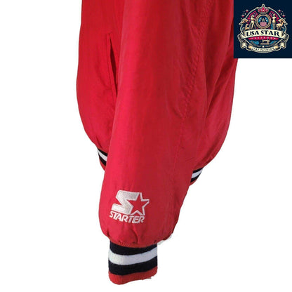 Wisconsin Badgers NHL Puffa Jacket Red Starter Vintage Adult L - USASTARFASHION