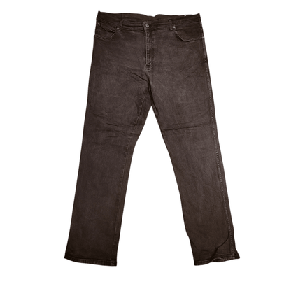 Wrangler Black Jeans W42 L34 - Classic Straight Leg Regular Fit, Comfortable Stretch Fabric - USASTARFASHION