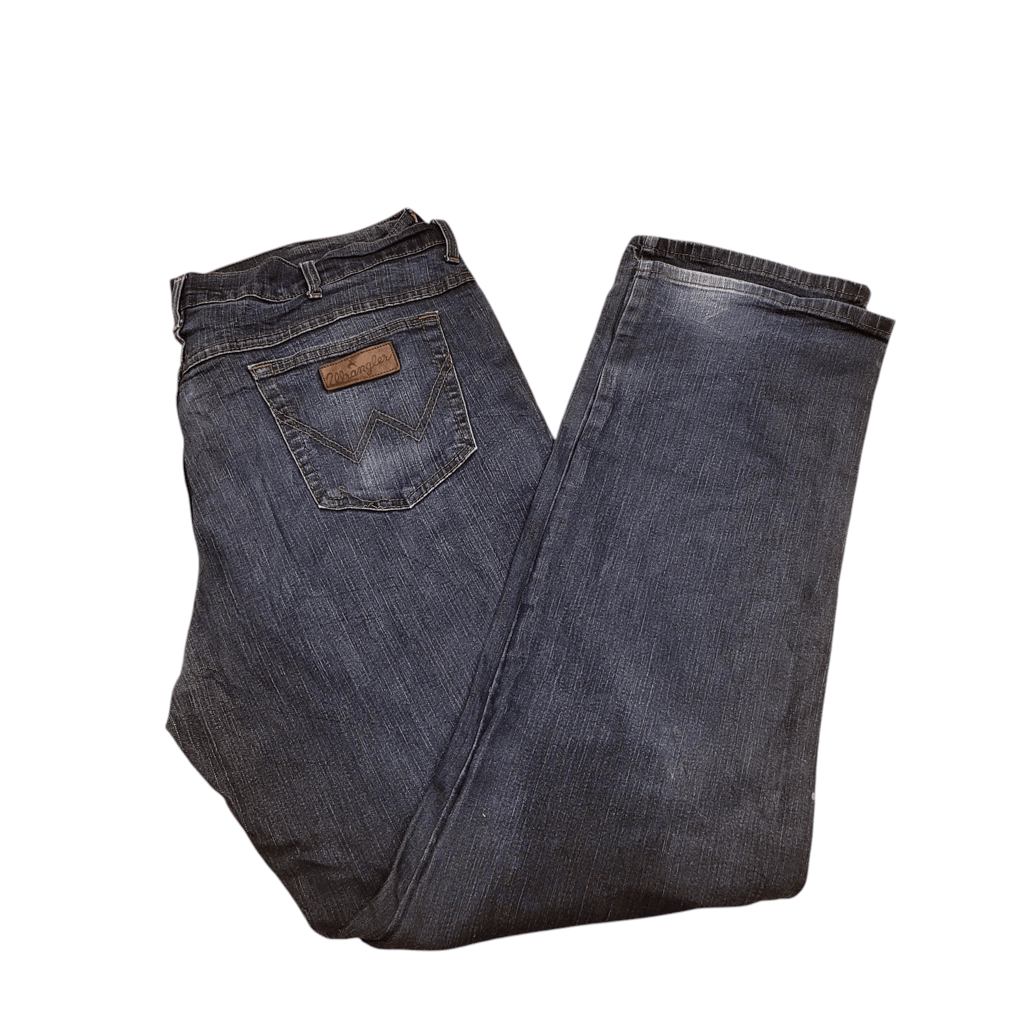 Wrangler Black Jeans W42 L34 - Classic Straight Leg Regular Fit, Comfortable Stretch Fabric - USASTARFASHION