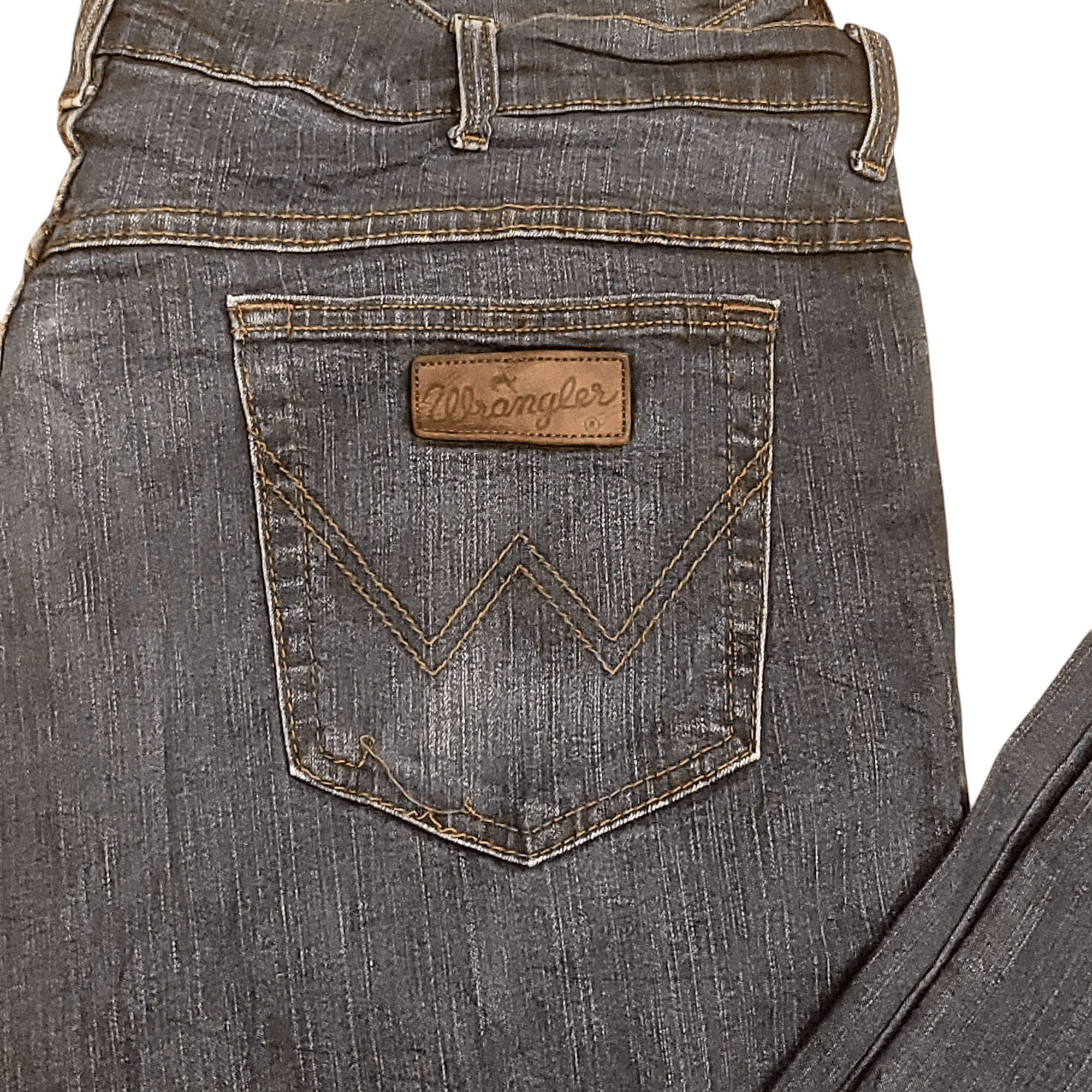 Wrangler Black Jeans W42 L34 - Classic Straight Leg Regular Fit, Comfortable Stretch Fabric - USASTARFASHION