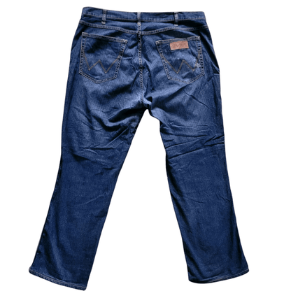 Wrangler Men's Jeans Texas Mid - Rise Regular Fit Straight Leg W40 Deep Indigo, Pre - Owned - USASTARFASHION