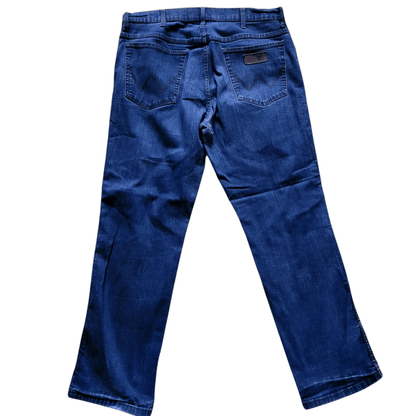 Wrangler Men's Jeans Texas Stretch Straight-Leg, Blue, Size W36 L30, Comfortable Cotton Blend - USASTARFASHION