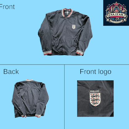 XXL England Football Jacket - Full - Zip Design, Iconic Crest, Durable & Comfortable Sportswear - USASTARFASHION