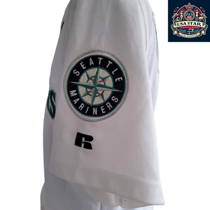 Youths Seattle Mariners Baseball Jersey By Russell Athletic ICHIRO 51 Size M - USASTARFASHION