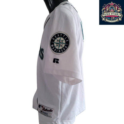 Youths Seattle Mariners Baseball Jersey By Russell Athletic ICHIRO 51 Size M - USASTARFASHION