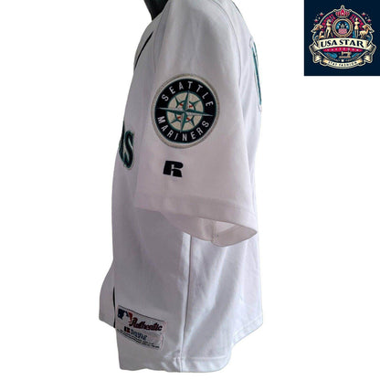 Youths Seattle Mariners Baseball Jersey By Russell Athletic ICHIRO 51 Size M - USASTARFASHION