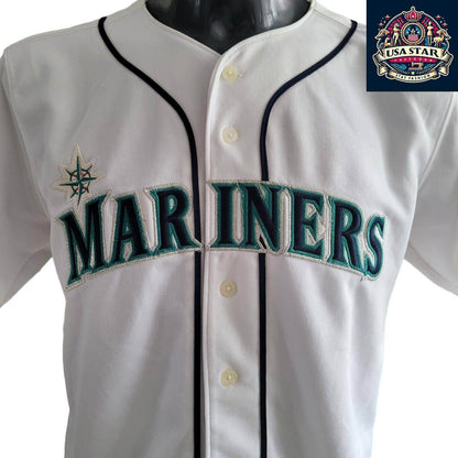 Youths Seattle Mariners Baseball Jersey By Russell Athletic ICHIRO 51 Size M - USASTARFASHION