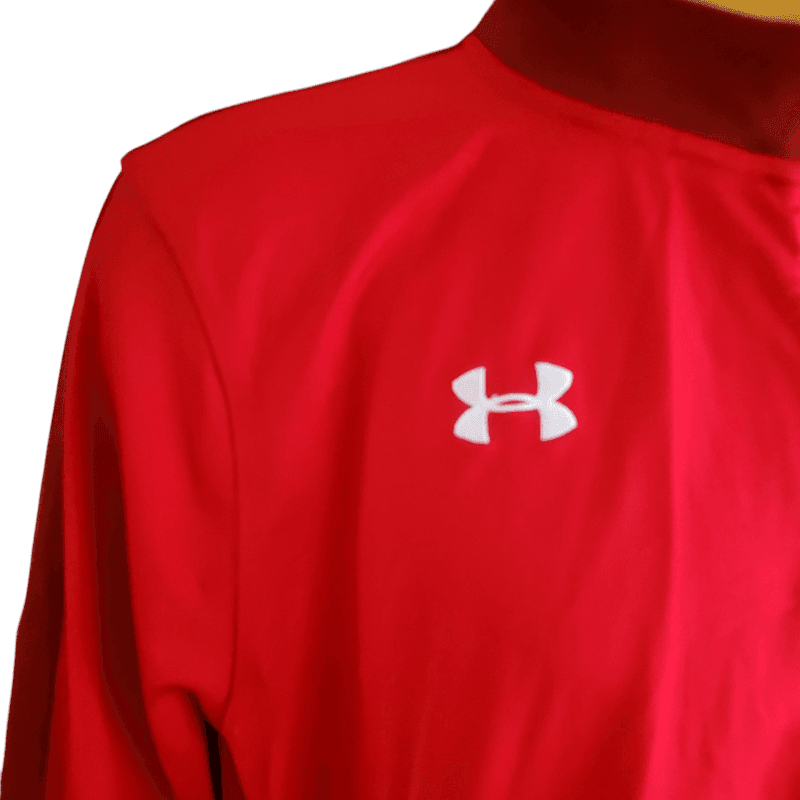 Under Armour Wales Rugby Union Jacket 3XL - Red Track Jacket With WRU Crest - USASTARFASHION