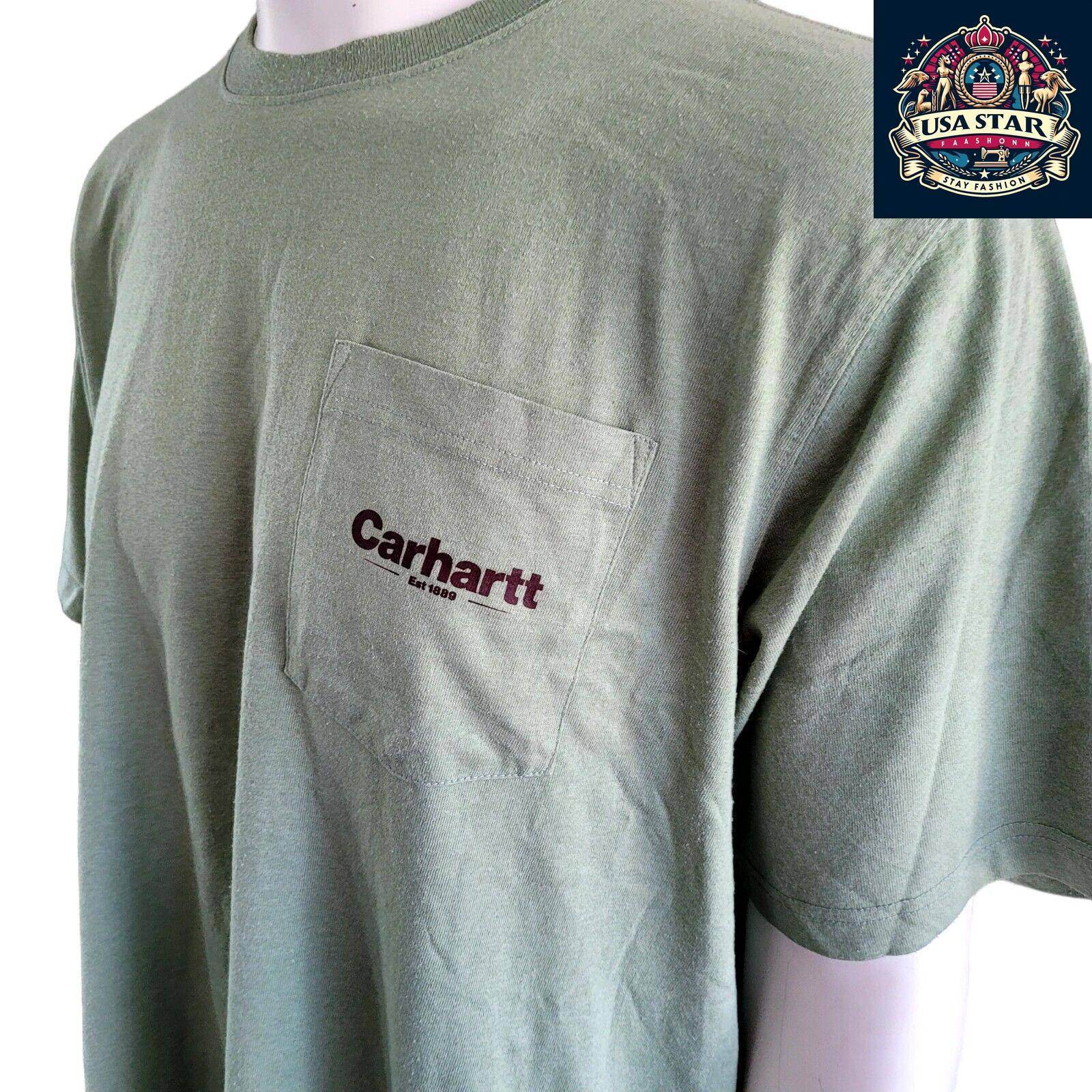 Vintage Carhartt Men's Charcoal Black Logo T-Shirt | Multi - Colored Design | 2XL - USASTARFASHION