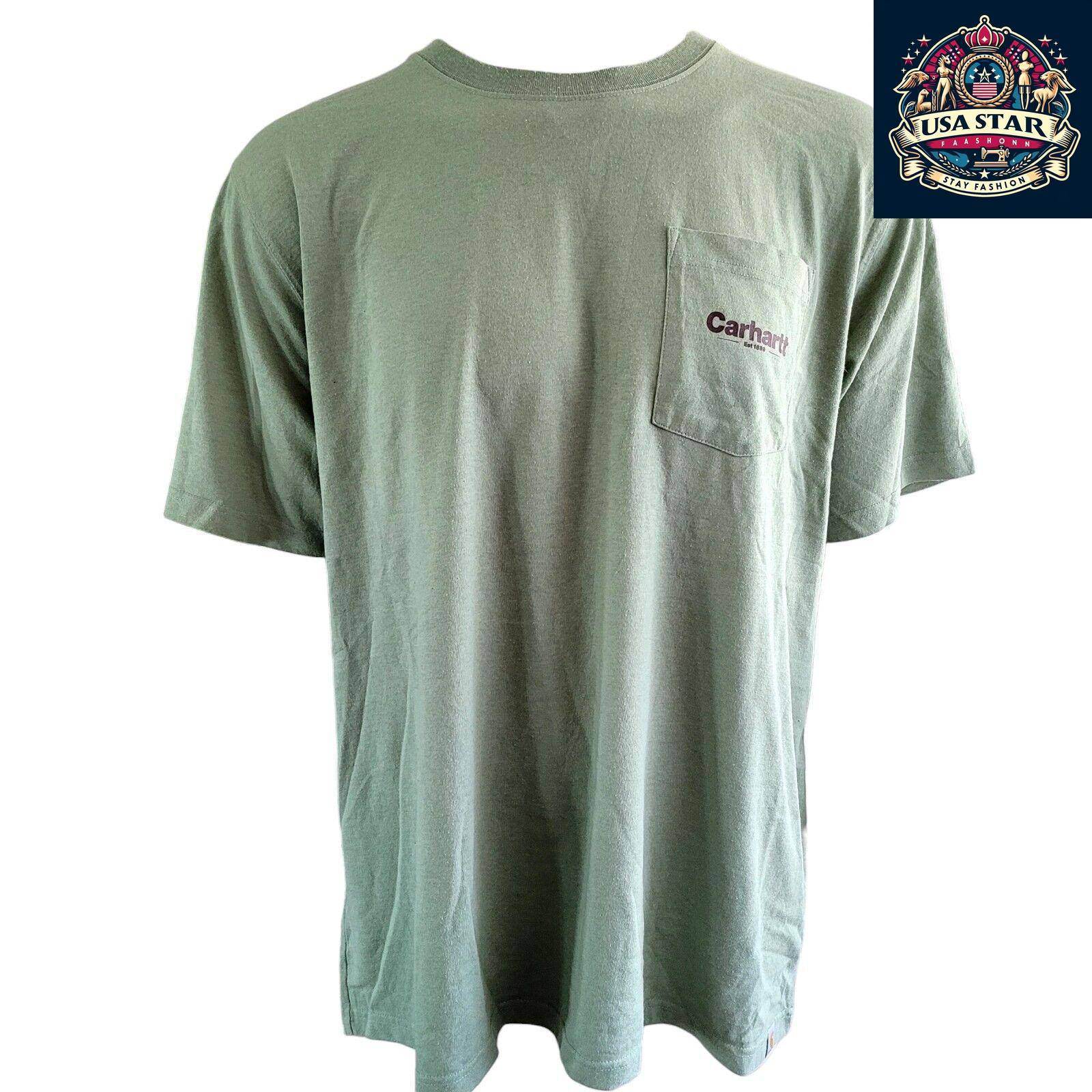 Vintage Carhartt Men's Charcoal Black Logo T-Shirt | Multi - Colored Design | 2XL - USASTARFASHION