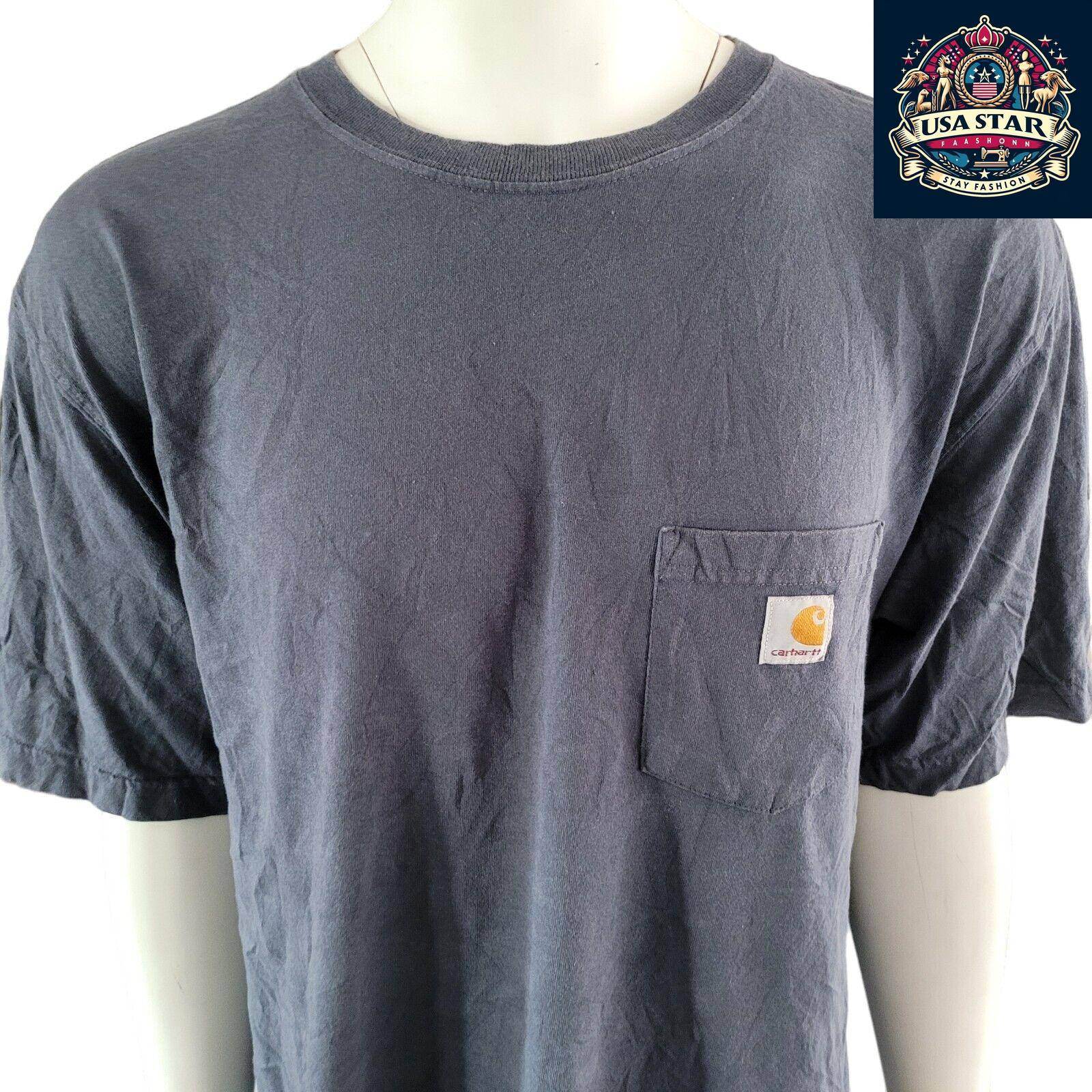 Vintage Carhartt Navy Blue T-Shirt | Size 2XL | Original Fit Tee - USASTARFASHION