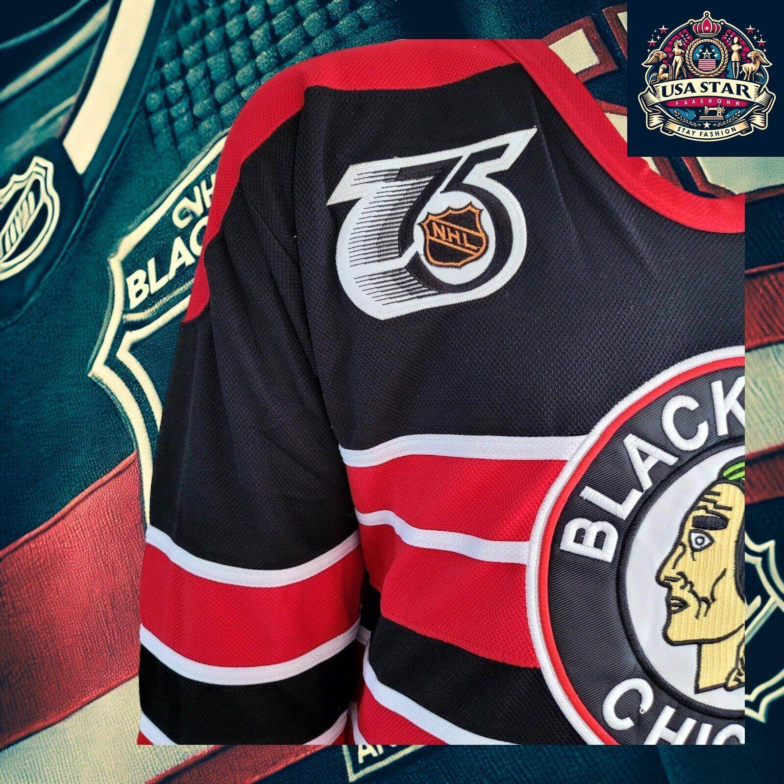 Vintage CCM Chicago Blackhawks Bill Mosienko 8 Hockey Jersey Size 52 - USASTARFASHION