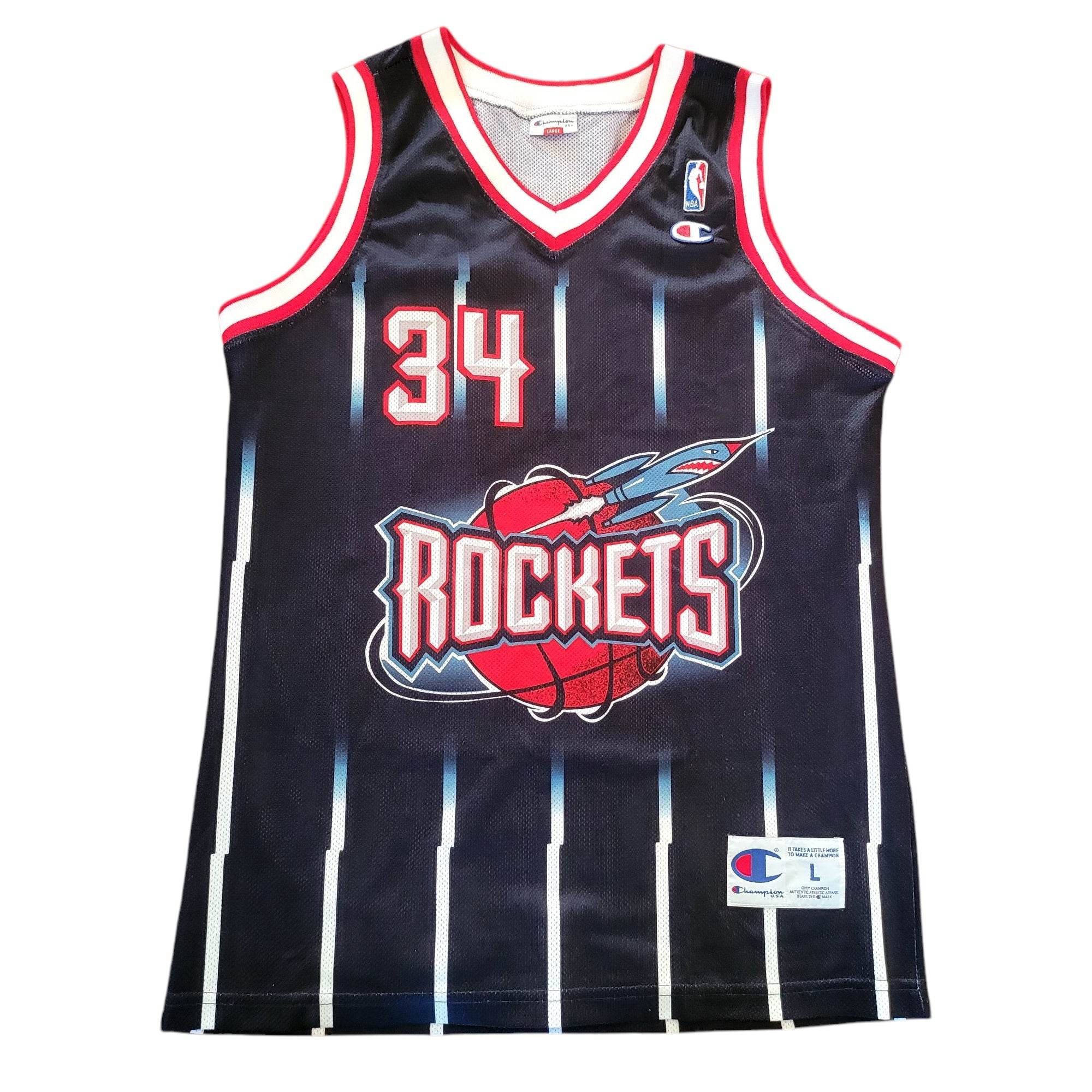 Vintage Champion Houston Rockets Olajuwon 34 Jersey – L - USASTARFASHION