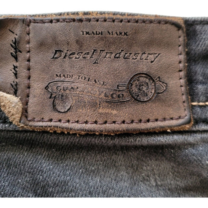 Vintage Diesel Industry Italy Jeans – W34 – Tapered Fit – Dark Grey - USASTARFASHION