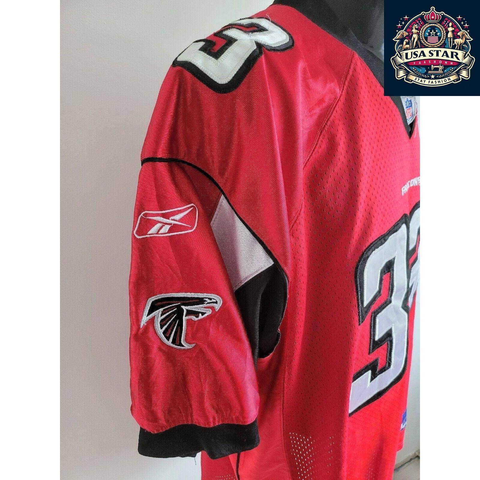 Vintage Falcons Jersey XL - Reebok NFL Atlanta Falcons 33 Turner, Classic Design, Comfortable Fit - USASTARFASHION