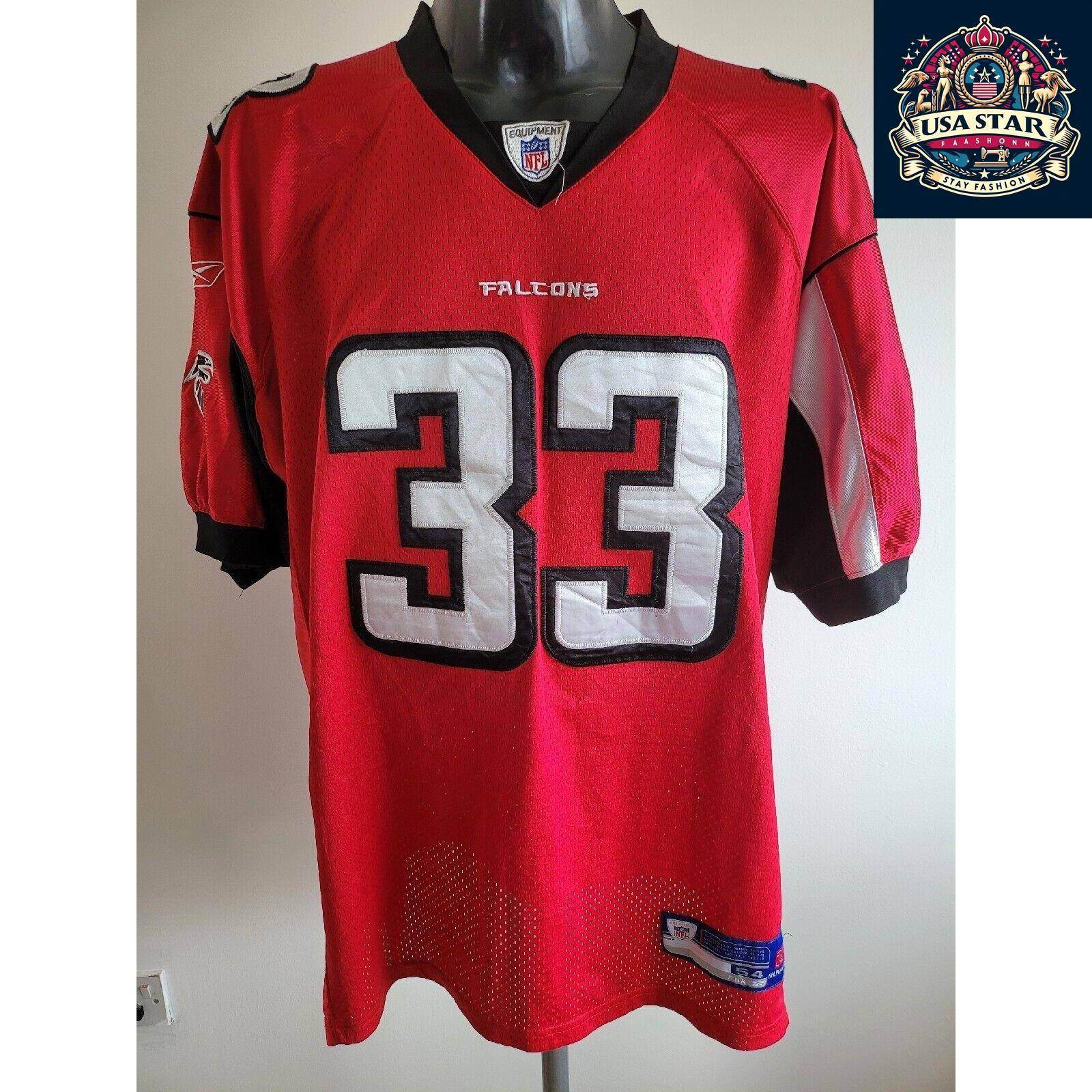 Vintage Falcons Jersey XL - Reebok NFL Atlanta Falcons 33 Turner, Classic Design, Comfortable Fit - USASTARFASHION