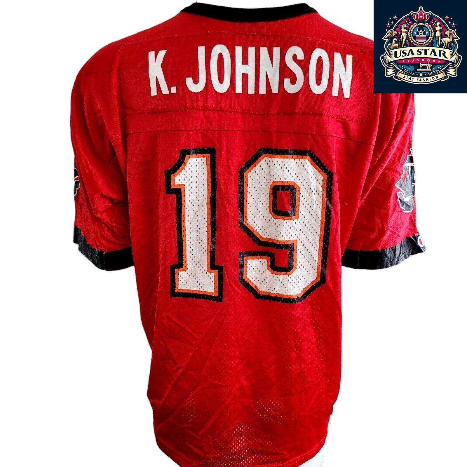 Vintage Keyshawn Johnson 19 Tampa Bay Buccaneers Football Jersey - Men's L - USASTARFASHION