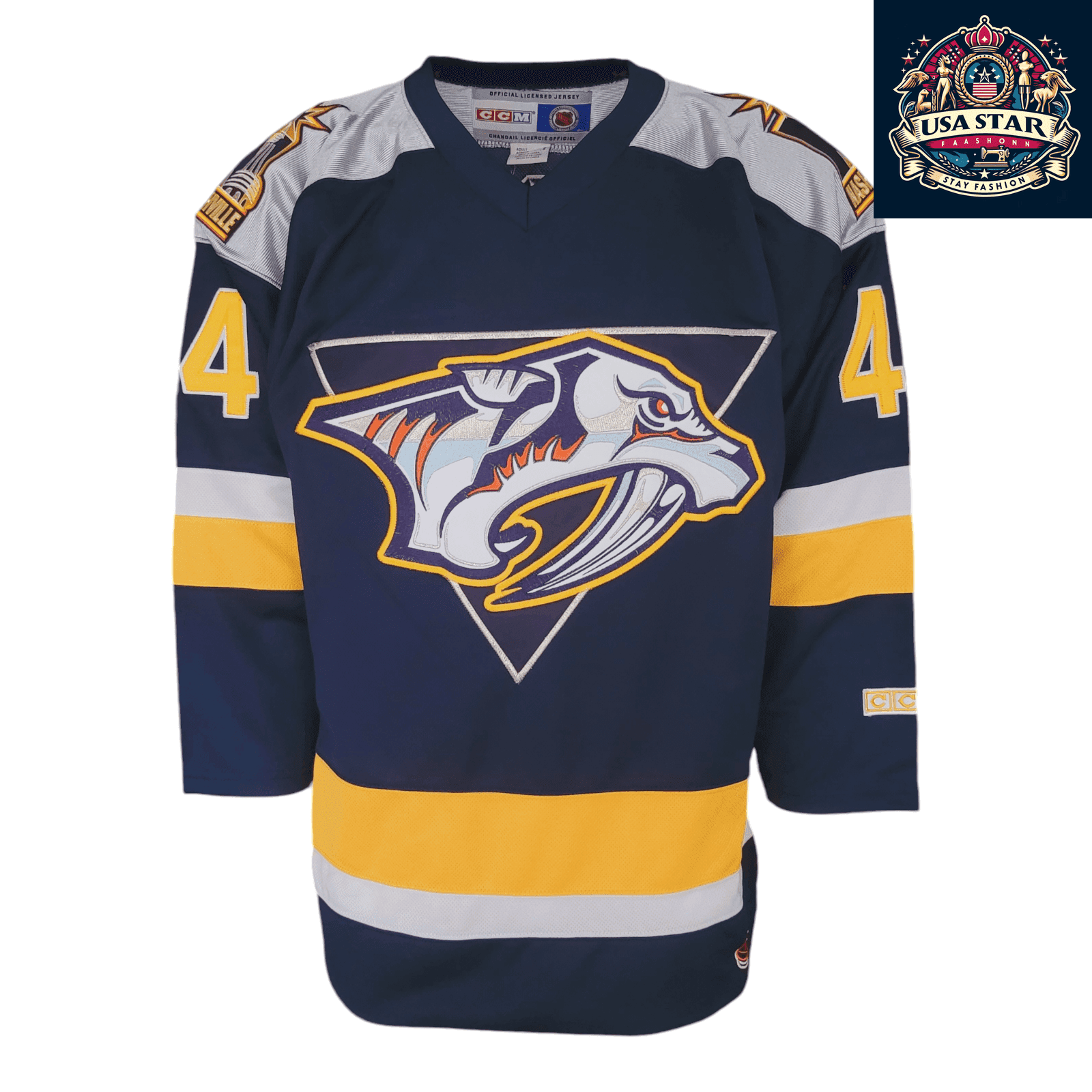 Vintage Kimmo Timonen 44 Nashville Predators CCM Jersey Adult M NHL Authentic - USASTARFASHION