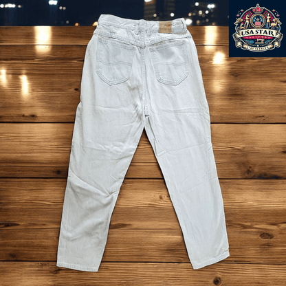 Vintage Lee Women's High - Waisted Tapered Jeans Light Wash, Sz 28W 27L - USASTARFASHION
