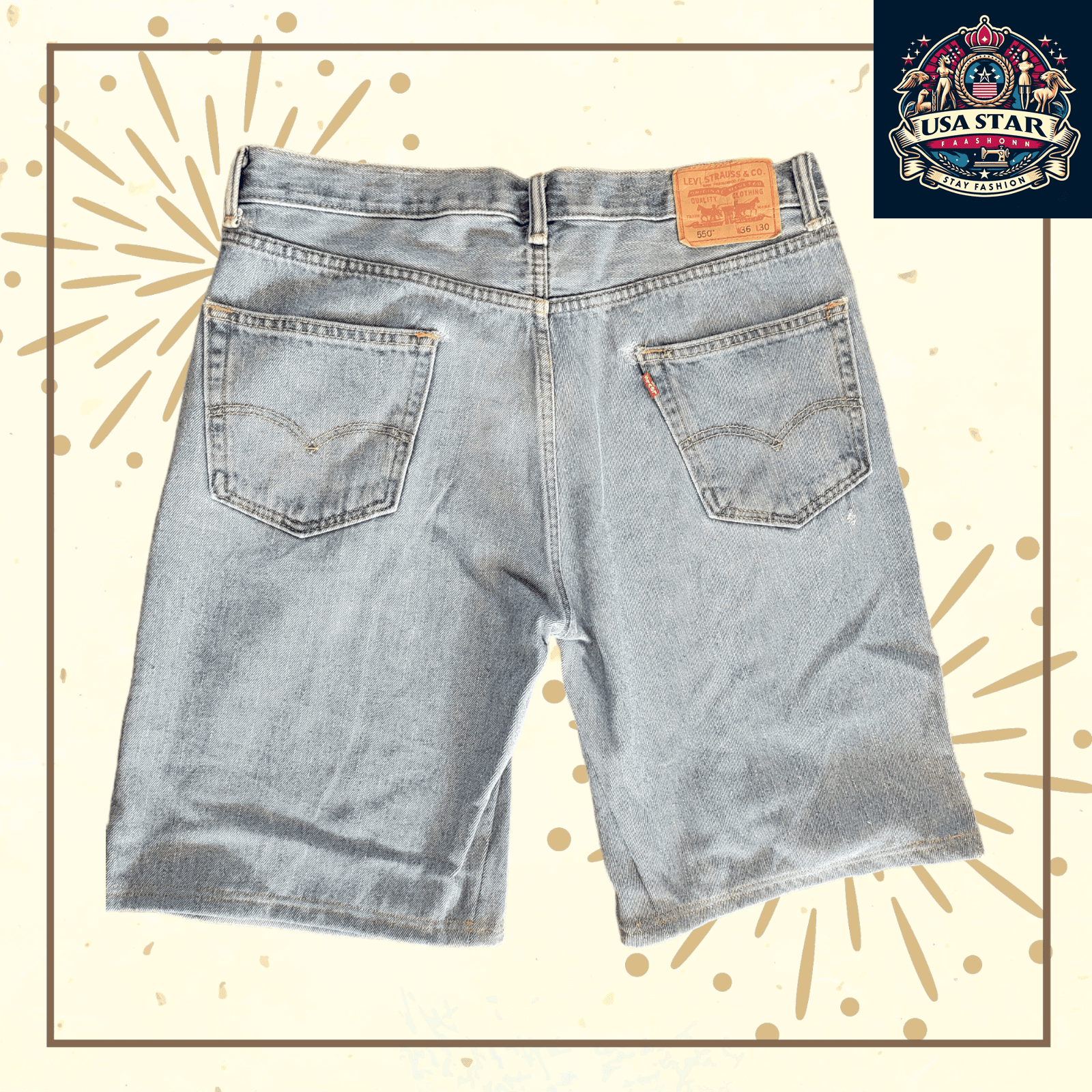 Vintage Levi's 550 Relaxed Fit Denim Shorts Light Wash Men's Size 36 - USASTARFASHION