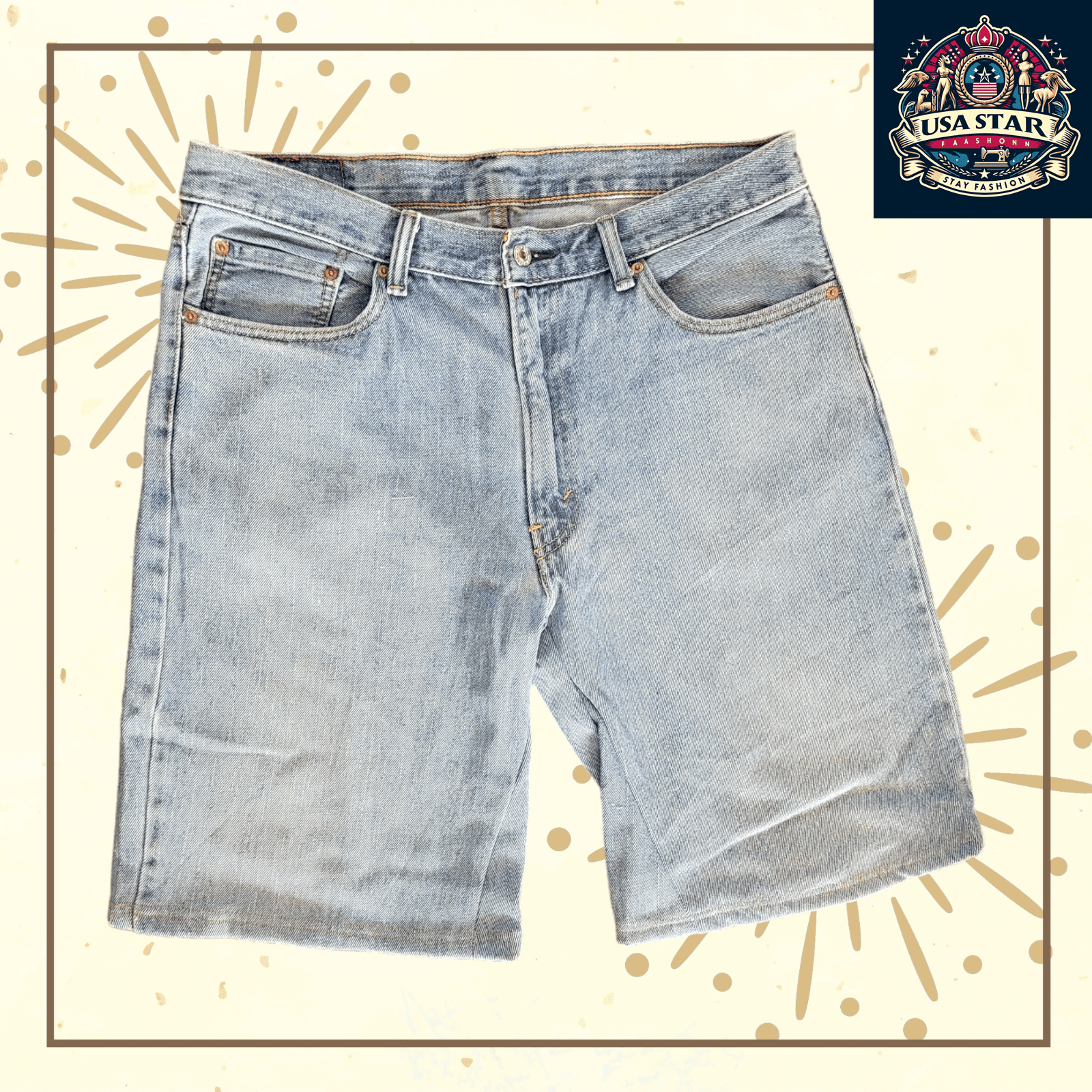 Vintage Levi's 550 Relaxed Fit Denim Shorts Light Wash Men's Size 36 - USASTARFASHION
