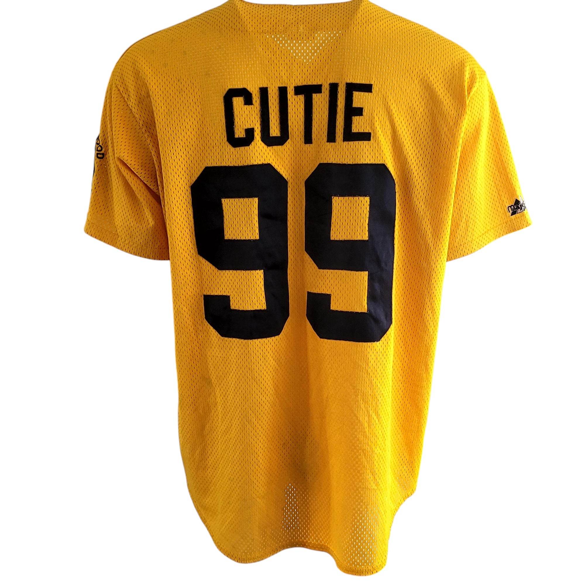 Vintage Majestic Senior Cutie 99 Baseball Jersey – Gold Black – XL - USASTARFASHION