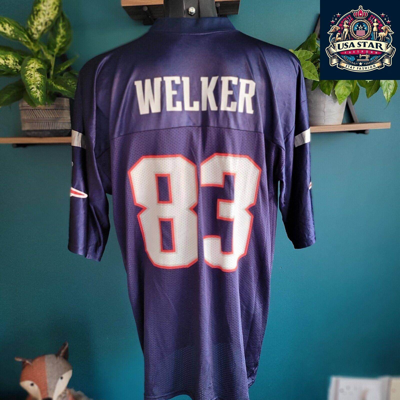 Vintage NFL Shirt - Patriots Welker 83 Reebok Team Apparel Size L, Comfortable Fit, Iconic Design - USASTARFASHION